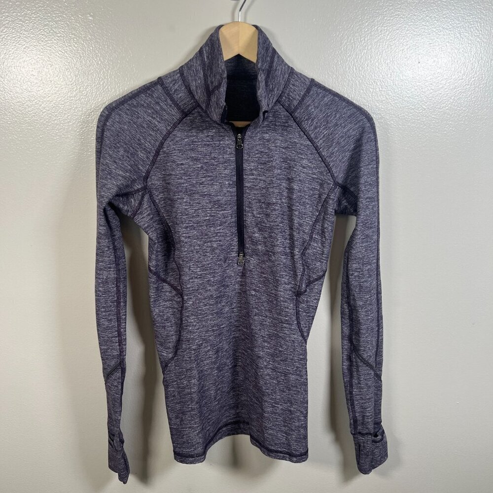 Luluelmon Race Your Pace Half Zip Pullover Size 6 Purple Cuffin Running Athletic